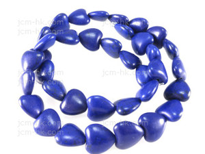 12mm Lapis Magnesite Puff Heart Beads 15.5" [t536l]