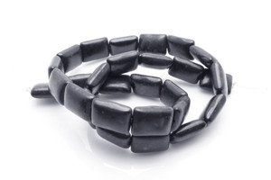 10x14mm Black Magnesite Rectangular Beads 15.5" [t538k]