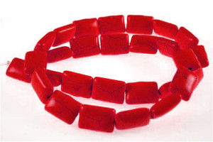 10x14mm Red Magnesite Rectangular Beads 15.5" [t538r]