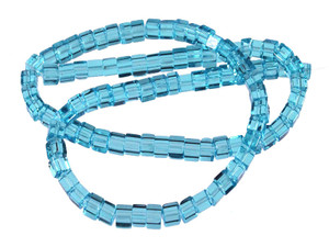4x4mm Aquamarine Cube Beads 15.5" synthetic [u71a34]