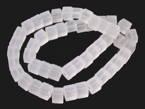4x4mm Matte Crystal Cube Beads 15.5" synthetic [u71a5m]