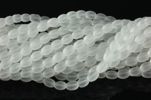 4x6mm Matte Crystal Rice Beads 15.5" synthetic [u72a5m]