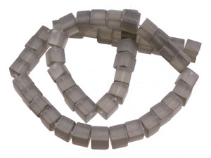 6x6mm Matte Smoky Topaz Cube Beads 15.5" synthetic [u79a8m]