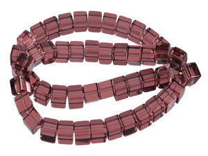 8x8mm Amethyst Cube Beads 15.5" synthetic [u80a6]