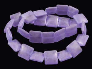 14mm Matte Amethyst Puff Square Beads 15.5" synthetic [u83a6m]