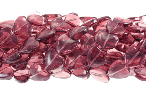 14mm Amethyst Puff Heart Beads 15.5" synthetic [u85a6]