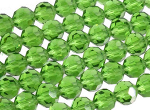 12mm Emerald Glass Faceted Round About 35 Beads [uc10a17]