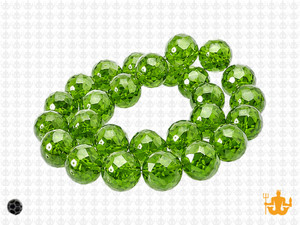12mm Emerald Glass Faceted Round About 35 Beads [uc10a17]