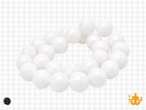 12mm White Opal Quartz Faceted Round Beads About 35 Beads synthetic [uc10b1]