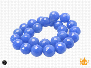 12mm Blue Opal Quartz Faceted Round Beads About 35 Beads [synthetic [uc10b4]
