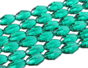 4x6mm Blue Zircon Glass Faceted Rice about 15.5" [uc11a27]