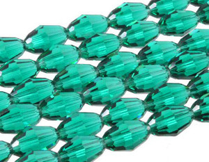 6x8mm Blue Zircon Glass Faceted Rice about 15.5" [uc12a27]