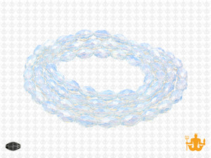 6x8mm Opalite Faceted Rice Beads 15.5" synthetic [uc12a43]