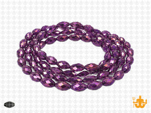 6x8mm Metallic Purple Glass Faceted Rice about 15.5" [uc12b22]