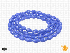 6x8mm Blue Opal Quartz Faceted Rice Beads 15.5" synthetic [uc12b4]
