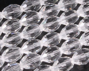 8x12mm Glass Faceted Rice Beads 15.5" [uc13a1]