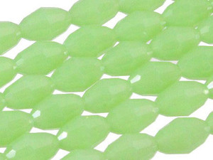 8x12mm Green Opal Quartz Faceted Rice Beads 15.5" synthetic [uc13b3]