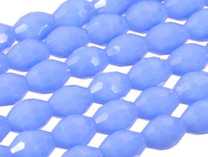 8x12mm Blue Opal Quartz Faceted Rice Beads 15.5" synthetic [uc13b4]