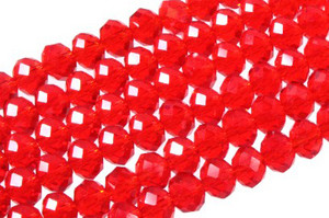 4x3mm Red Glass Faceted Rondelle about 15.5" [uc1a6]