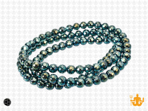 4x3mm Metallic Green Glass Faceted Rondelle about 15.5" [uc1b20]