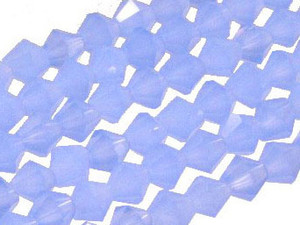 4mm Blue Opal Glass Faceted Bicone about 14" [uc21b4]