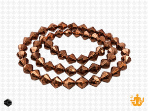 6mm Metallic Gold Glass Faceted Bicone About 50 Bead 11" [uc22b18]