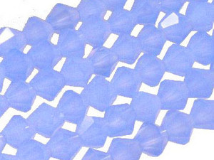 6mm Blue Opal Glass Faceted Bicone About 50 Bead 11" [uc22b4]