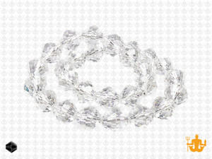 8mm Glass Faceted Bicone About 40 Bead 12" [uc23a1]