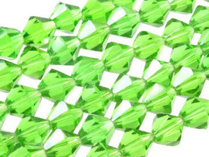 8mm Light Emerald Green Glass Ab Faceted Bicone Beads About 13" [uc23a17]