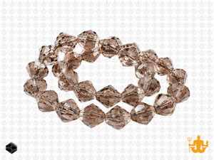 8mm Smoky Glass Faceted Bicone About 40 Bead 12" [uc23a24]