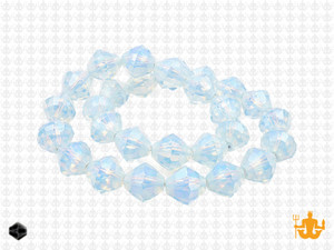 8mm Opalite Faceted Bicone About 40 Bead 12" [uc23a43]
