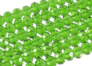 6x4mm Emerald Glass Faceted Rondelle about 15.5" [uc2a17]