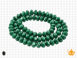 6x4mm Metallic Green Glass Faceted Rondelle about 15.5" [uc2b20]