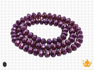 6x4mm Metallic Purple Glass Faceted Rondelle about 15.5" [uc2b22]