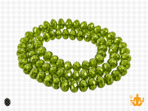 6x4mm Peridot Glass Faceted Rondelle about 15.5" [uc2b25]