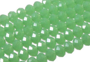 6x4mm Green Opal Quartz Faceted Rondelle Beads 15.5" synthetic [uc2b3]