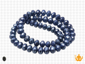 8x6mm Metallic Gray Glass Faceted Rondelle About 72 Bead 15.5" [uc3a15]