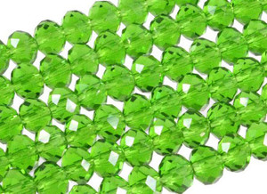8x6mm Emerald Glass Faceted Rondelle About 72 Bead 15.5" [uc3a17]