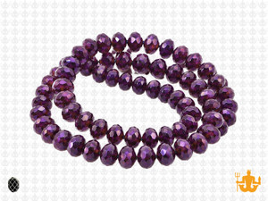 8x6mm Metallic Purple Glass Faceted Rondelle About 72 Bead 15.5" [uc3b22]