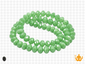8x6mm Green Opal Quartz Faceted Rondelle Beads 15.5" synthetic [uc3b3]