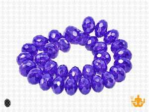 10x8mm Sapphire Glass Faceted Rondelle About 36 Bead [uc4a14]