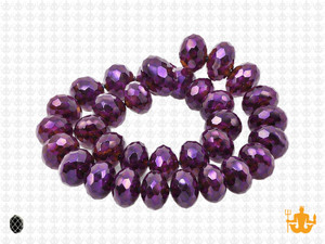 10x8mm Metallic Purple Glass Faceted Rondelle About 35 Bead [uc4b22]