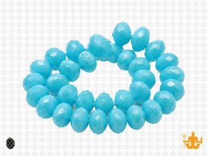 10x8mm Aqua Opal Quartz Faceted Rondelle Beads 15.5" synthetic [uc4b6]