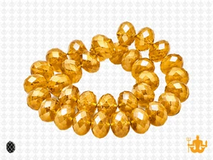 12x8mm Topaz Glass Faceted Rondelle About 36 Bead [uc5a12]