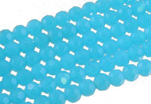 4mm Aqua Opal Quartz Faceted Round Beads 15.5" synthetic [uc6b6]