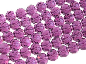 6mm Amethyst Glass Faceted Round about 15.5" [uc7a20]