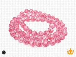 6mm Pink Glass Faceted Round about 15.5" [uc7a5]