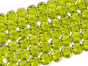 6mm Peridot Glass Faceted Round about 15.5" [uc7b25]