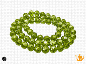 6mm Peridot Glass Faceted Round about 15.5" [uc7b25]