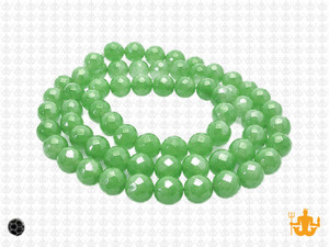 6mm Green Opal Quartz Faceted Round Beads 15.5" synthetic [uc7b3]